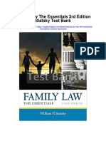 Family Law The Essentials 3rd Edition Statsky Test Bank