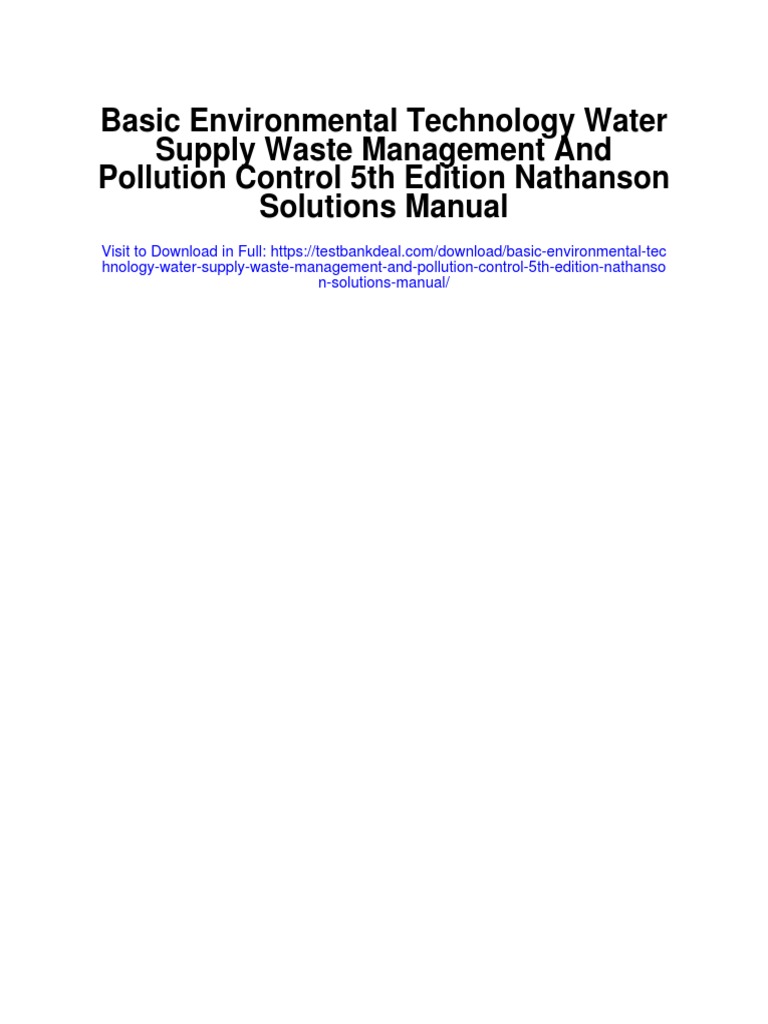 Basic Environmental Technology Water Supply Waste Management and