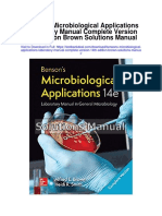 Bensons Microbiological Applications Laboratory Manual Complete Version 14th Edition Brown Solutions Manual