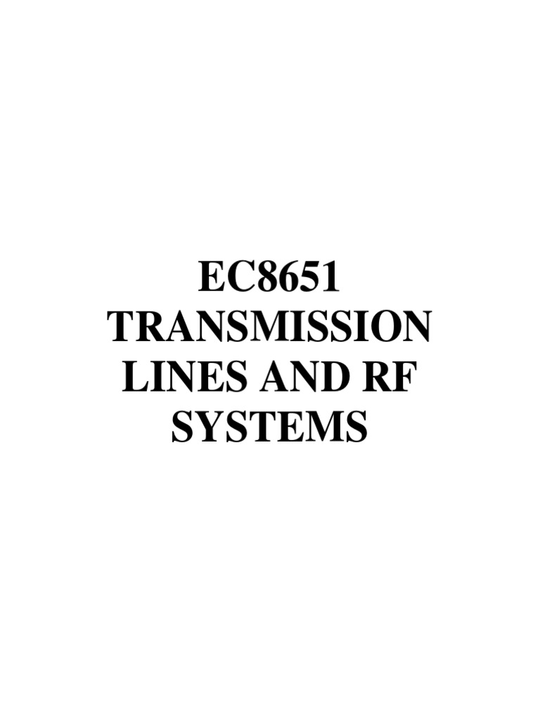 Transmission Lines and RF Systems Overview | PDF | Transmission Line ...