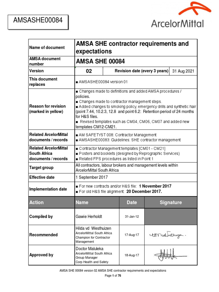 Amsashe00084 amsa she contractor requirements and expectations rev