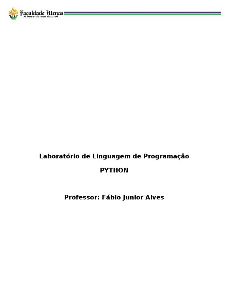 Apostila Python | PDF | Python (linguagem de programação) | Linguagem ...