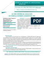 GC-MS Chemical Analysis of Ferula Sumbul Essential Oil