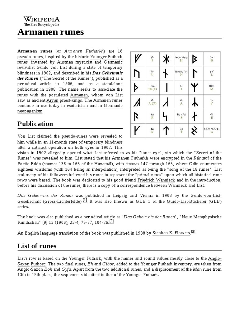 Armanen Runes | PDF | Classics