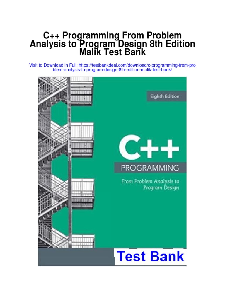 C Programming From Problem Analysis To Program Design 8th Edition Malik ...