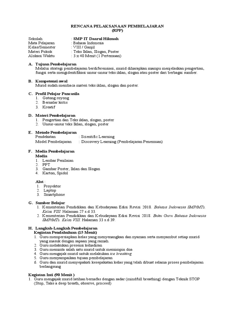 RPP Berdiferensiasi & KSE | PDF