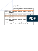 Class Schedule K 3