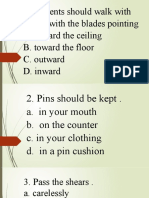 Students Should Walk With Shears With The Blades Pointing A. Toward The Ceiling B. Toward The Floor C. Outward D. Inward