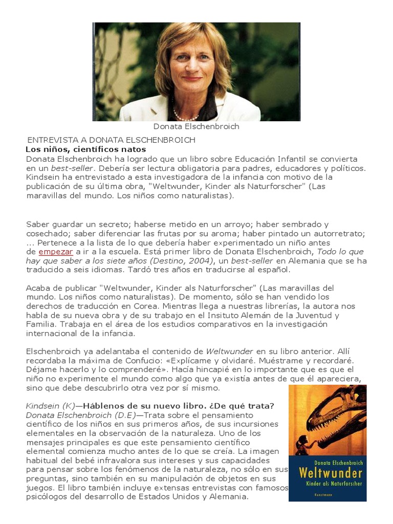 Donata Elschenbroich | PDF | Educación de la primera infancia | Francia