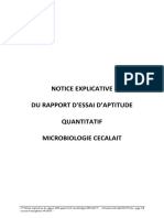 Notice Explicative Du Rapport D'Essai D'Aptitude Quantitatif Microbiologie Cecalait