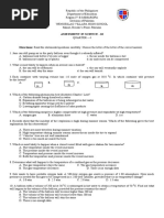 4TH Science 10 Exam