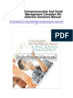 Canadian Entrepreneurship and Small Business Management Canadian 9th Edition Balderson Solutions Manual