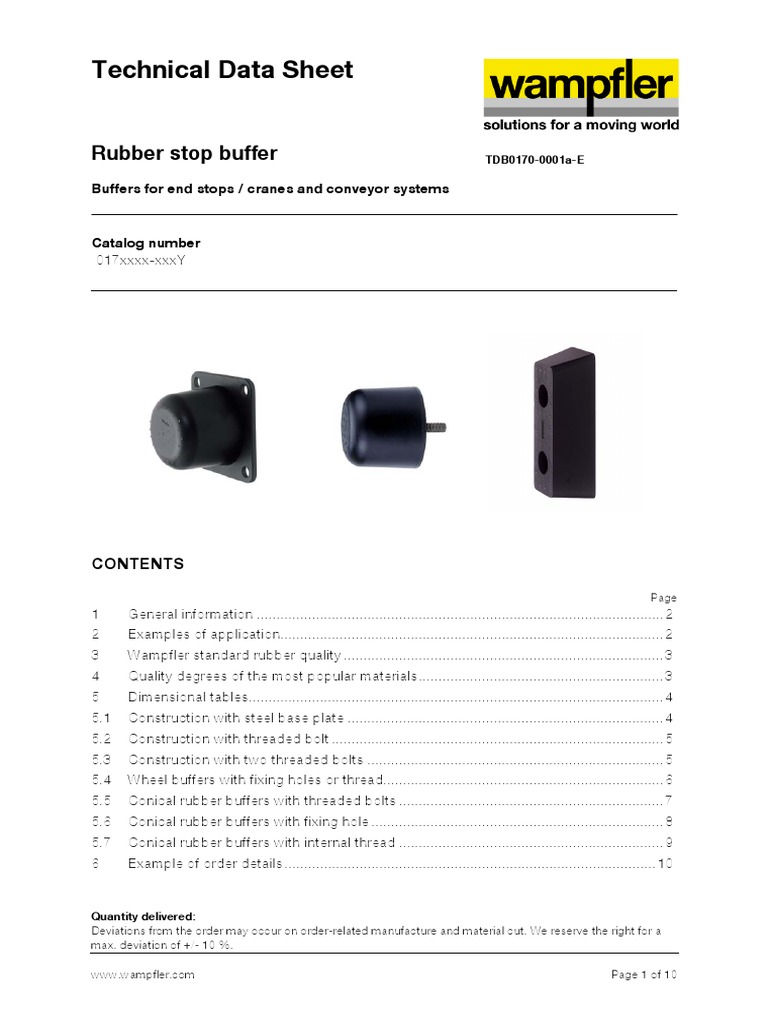 TDB0170-0001-E Rubber Stop Buffer | PDF