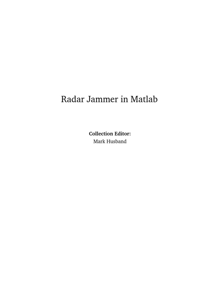 Radar Jammer in Matlab 1.1 PDF Radar Spectral Density