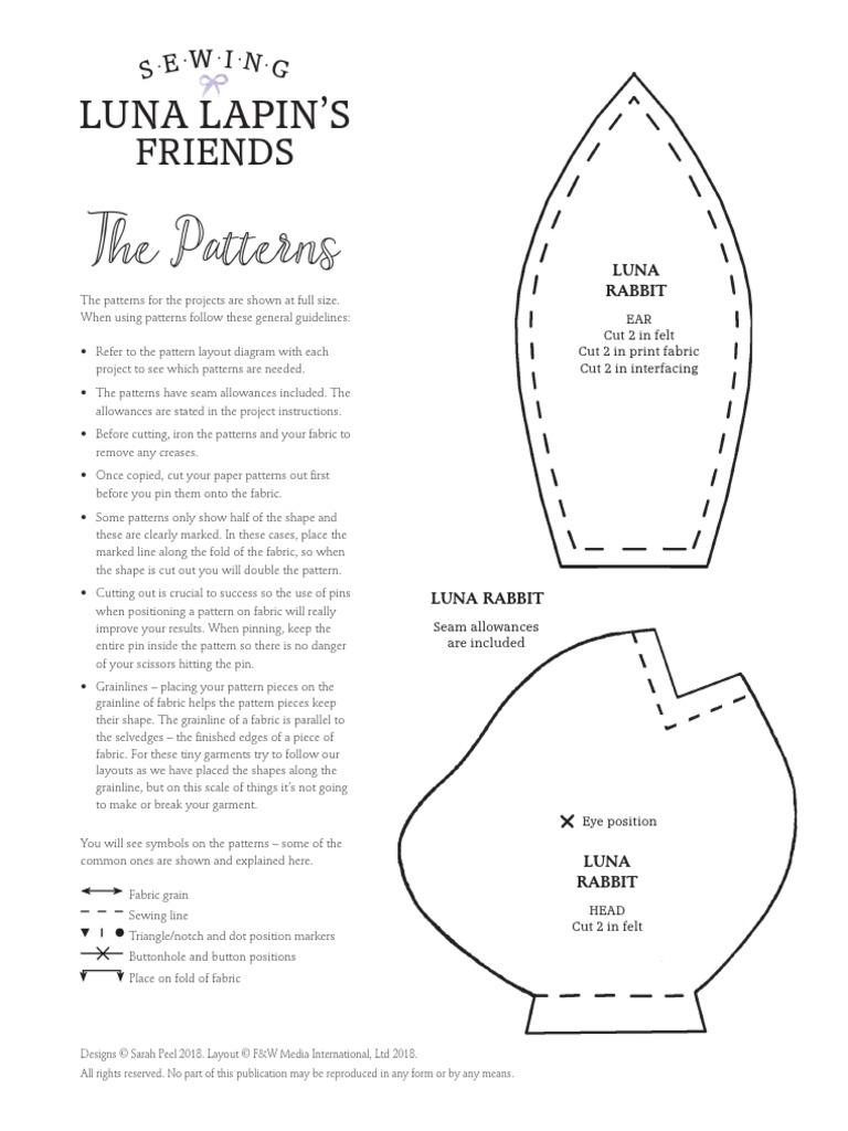 Luna Lapins Friends Templates 1 Download Free PDF Seam (Sewing) Shirt