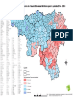 III. 3. Dureté Totale Moyenne de L'eau Distribuée en Wallonie Pour La Période 2014 - 2016