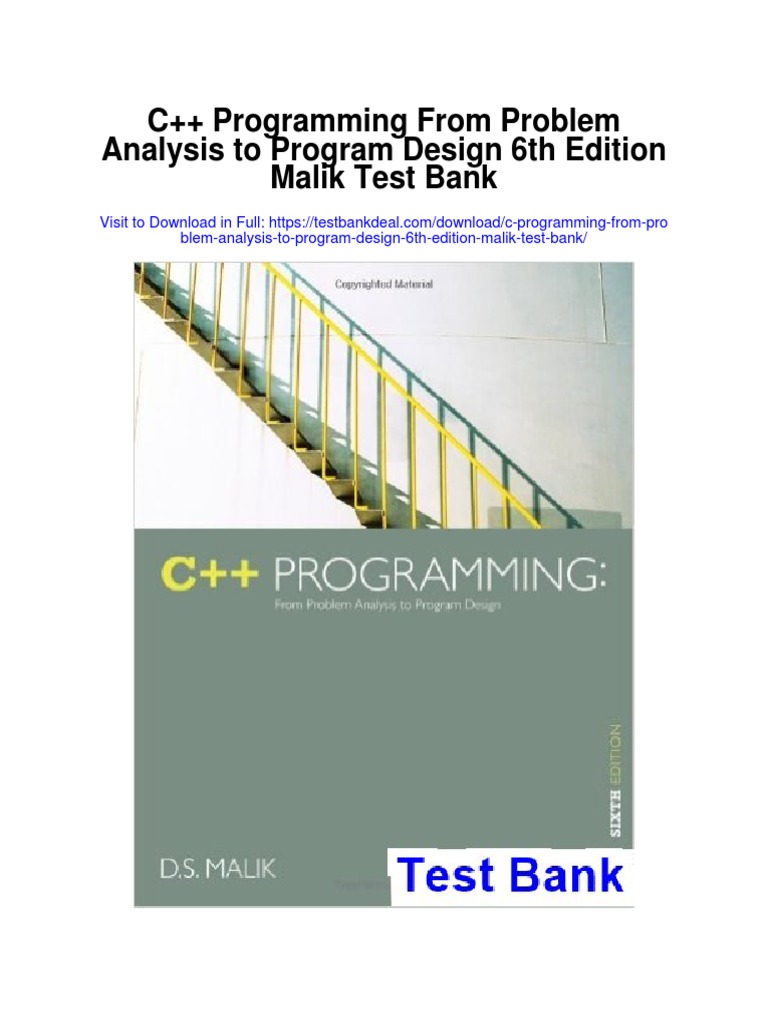 C Programming From Problem Analysis To Program Design 6th Edition Malik ...