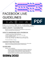 2022 SXSW Facebook Live Guidelines