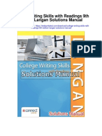 College Writing Skills With Readings 9th Edition Langan Solutions Manual