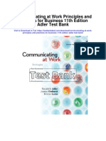 Communicating at Work Principles and Practices For Business 11th Edition Adler Test Bank