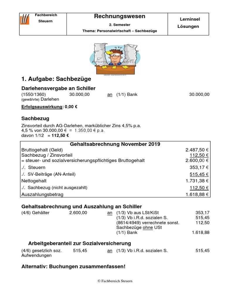 Personal Sachbezüge Lösungen | PDF
