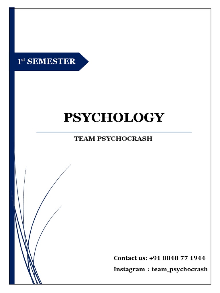 1st Sem Psychology Notes | PDF | Id | Circadian Rhythm