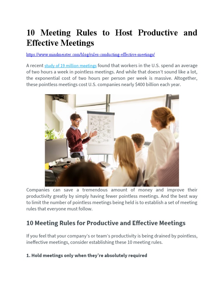 Productive Lab Meeting Rules _ The 10 Ground Rules for Meetings – VEMS