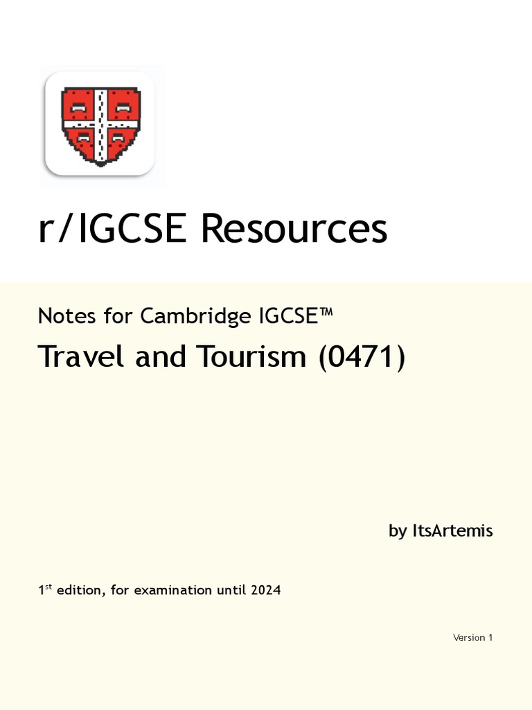 IGCSE Resources - Travel and Tourism Guide (FINAL) | PDF | Tourism | Rain