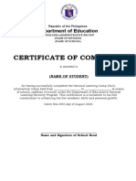 Certificate of Completion Templates