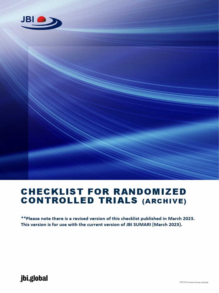 JBI Checklist For RCTs Archive 2020 | PDF | Randomized Controlled Trial ...