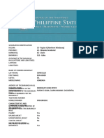 Barangay Profile Questionnaire - Barangay 013 - Guba