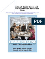 Communicating A Social Career and Cultural Focus 12th Edition Berko Test Bank