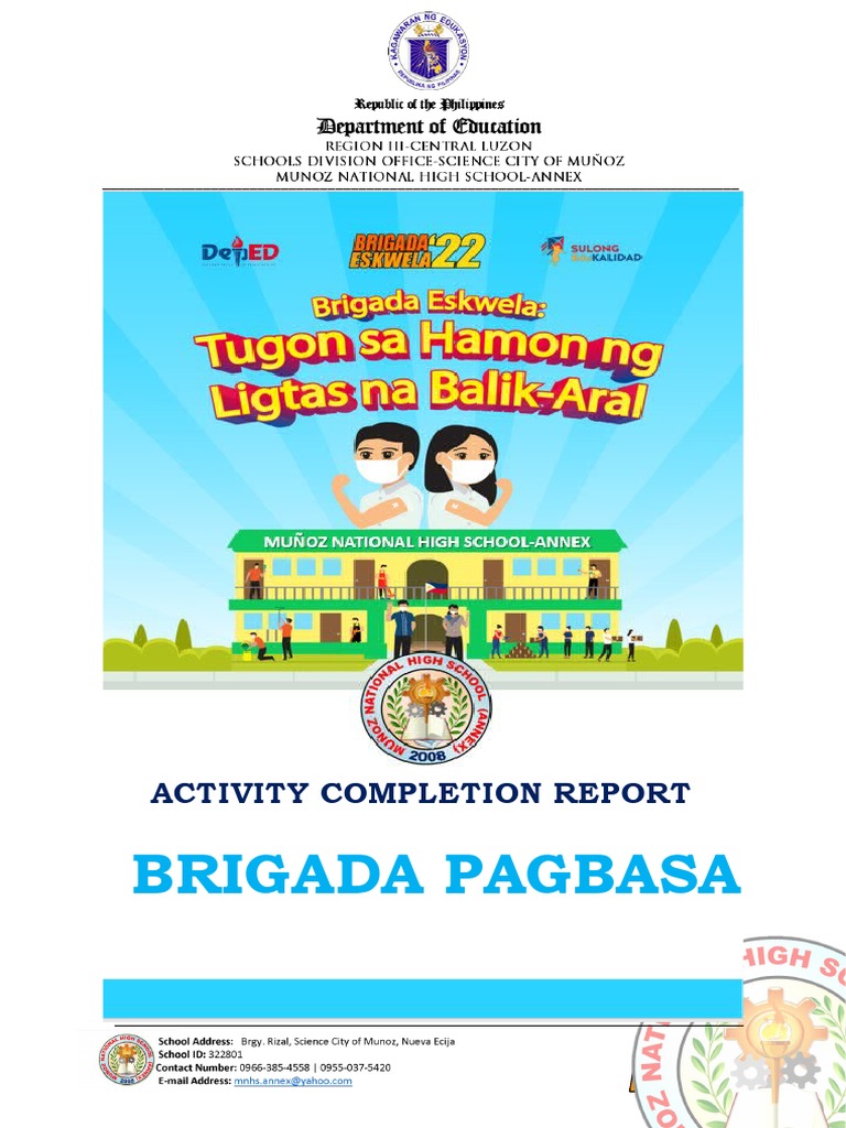 Brigada Eskwela Home Learning Space Report | PDF | Learning | Distance ...