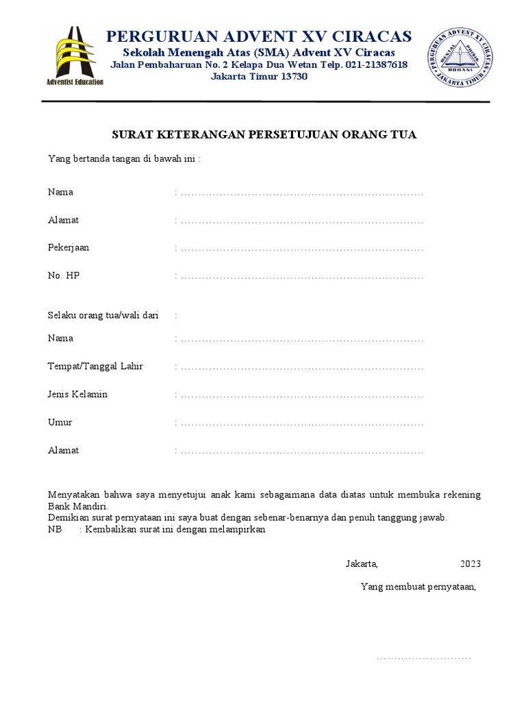 Surat pernyataan snbp pdf