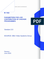 Parameters For Live Contribution of Uhd/Hdr Programmes: SOURCE: EBU Video Systems Group
