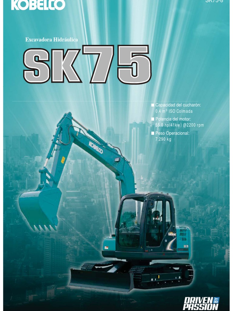 Excavadora Hidráulica SK75-8: Potencia y Eficiencia | PDF