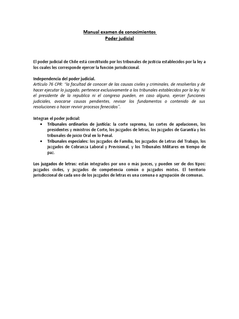 Manual de Ingreso Poder Judicial PDF Judicaturas Juez