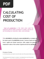 Calculating Cost of Production