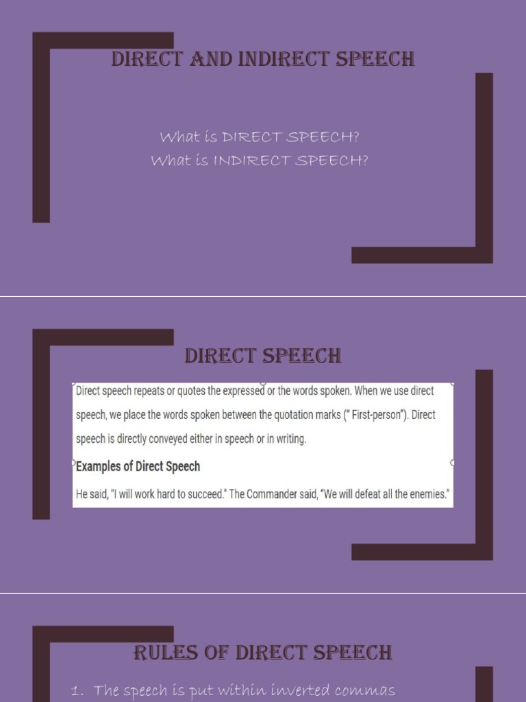 Direct and Indirect Speech Rules | PDF | Verb | Linguistics