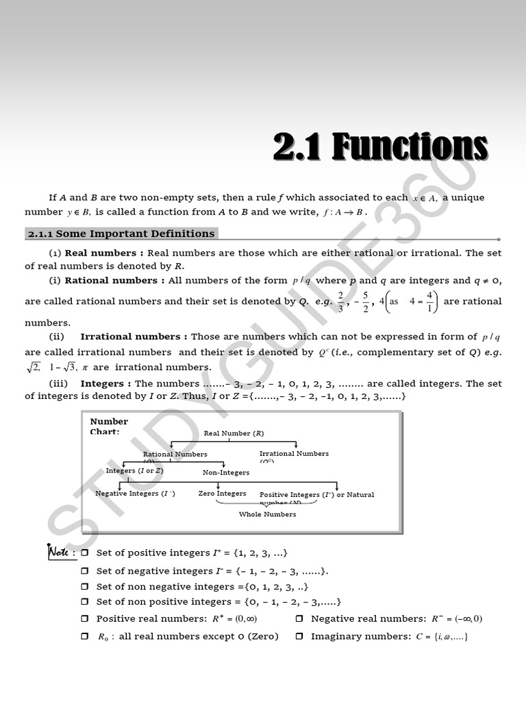 Understanding Functions and Number Sets | PDF | Variable (Mathematics ...