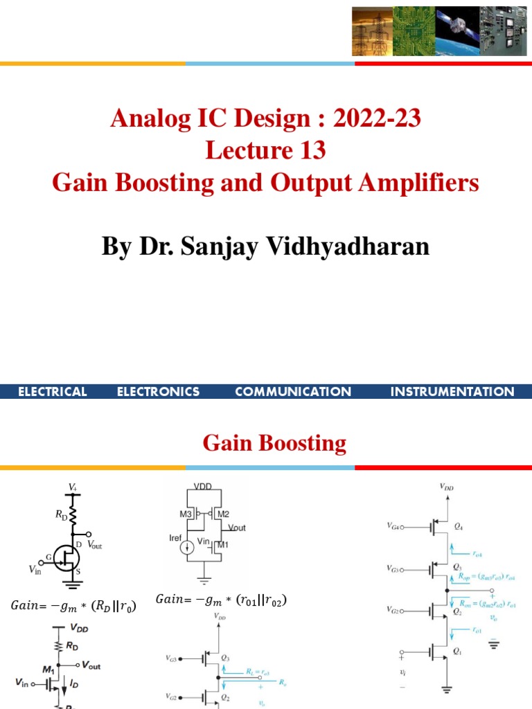 Lec13 Gain Boosting and Output Amplfiers1 PDF Amplifier