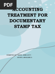 Accounting Treatment For Documentary Stamp Tax