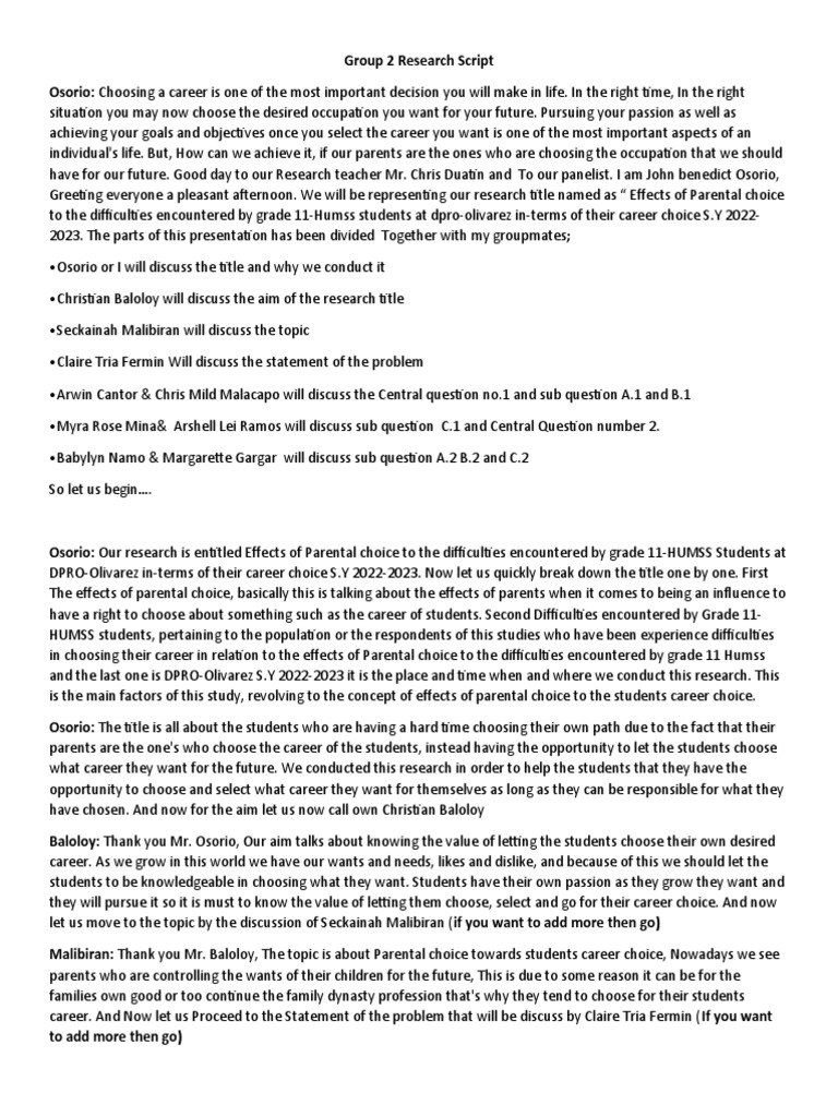 Research Title Defense Flow and Possible Question PDF