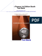 Corporate Finance 1st Edition Booth Test Bank