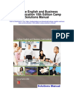 College English and Business Communication 10th Edition Camp Solutions Manual