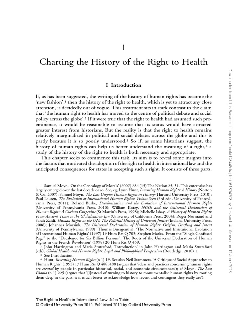 Charting The History of The Right To Health PDF Human Rights World Health Organization