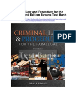 Criminal Law and Procedure For The Paralegal 2nd Edition Bevans Test Bank