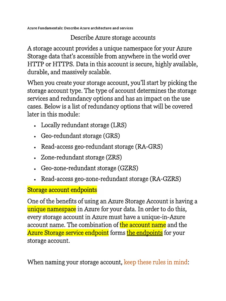 Az Storage Notes | PDF | Microsoft Azure | Computer Data Storage