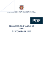 Regulamento e Tabela de Taxas e Precos para 2023