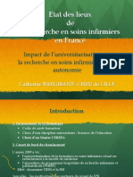 Etat Des Lieux de La Recherche en Soins Infirmiers en France